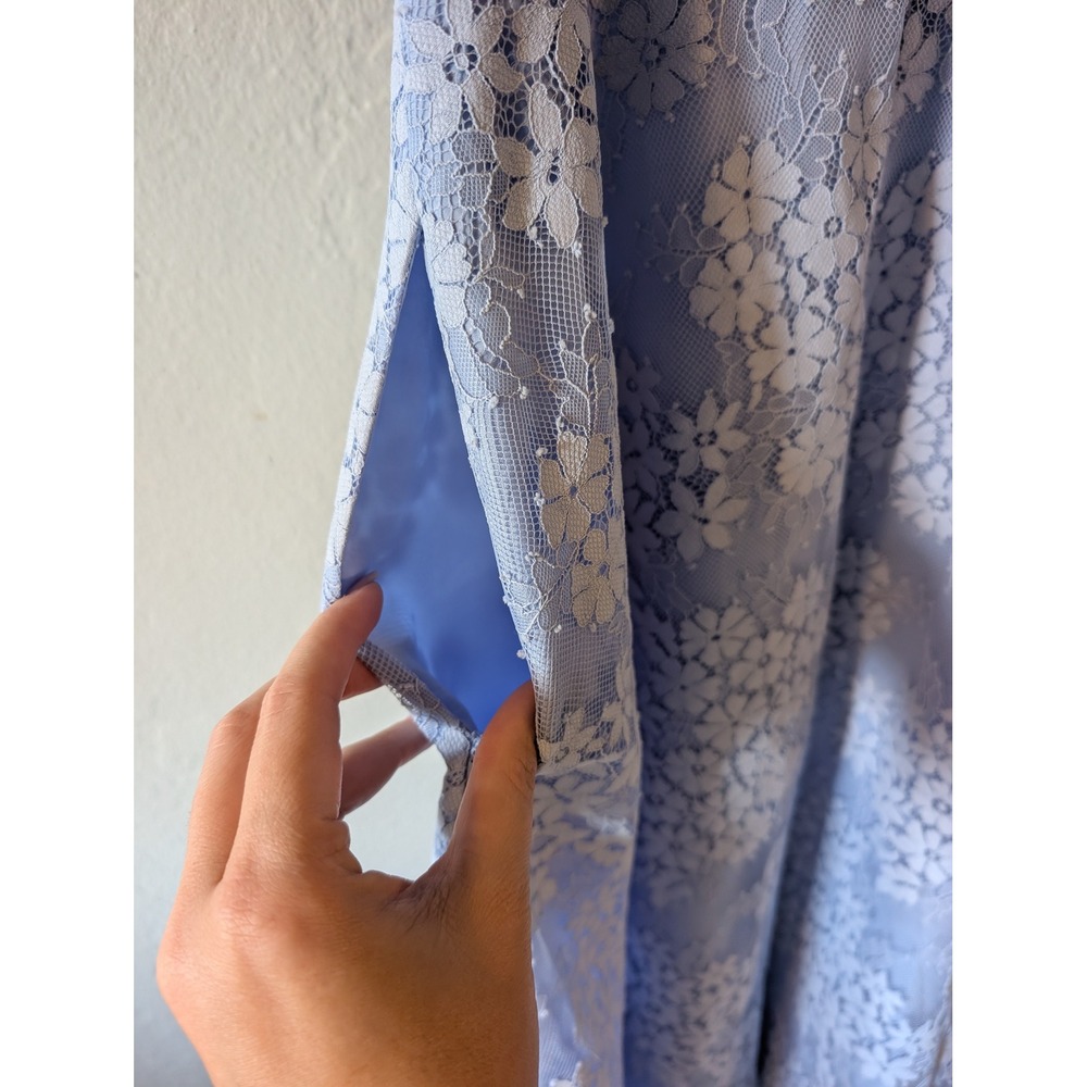 Vince Camuto NWT Blue Floral Lace Sleeveless Dress womens sz 14 - Picture 4 of 8
